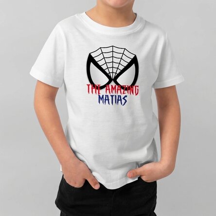 Personalisiertes Baumwoll-T-Shirt für Kinder mit Aufdruck – The Amazing Spider Kid