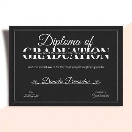 Personalised diploma with text - Graduation diploma