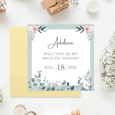 Personalised square card with text - Invitation