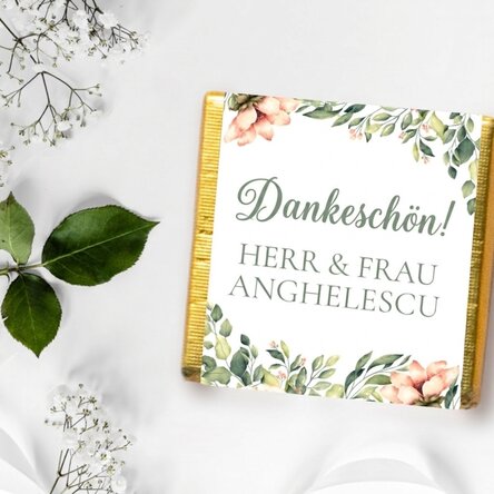 Personalisierte Mini-Schokolade mit Botschaft – Thank you!
