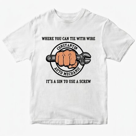 Personalisiertes Baumwoll-T-Shirt mit Aufdruck – Mechaniker