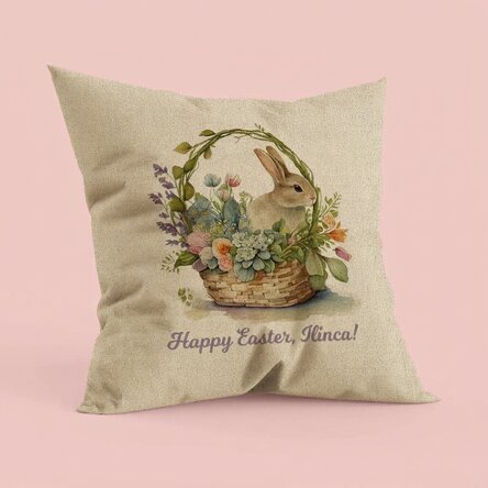 Personalisiertes Kissen mit Aufdruck – Frohe Ostern – In