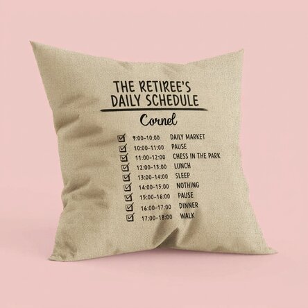 Personalised cushion with text - Daily schedule - In