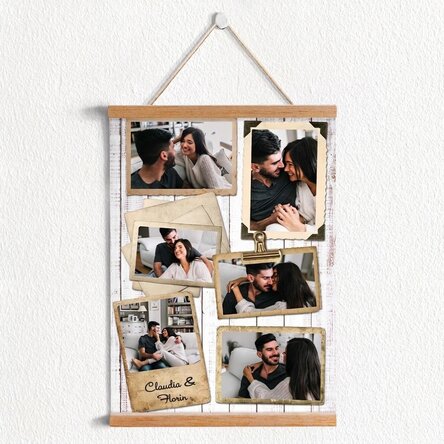 Individuell gestaltetes Poster mit 6 Fotos im Vintage-Design