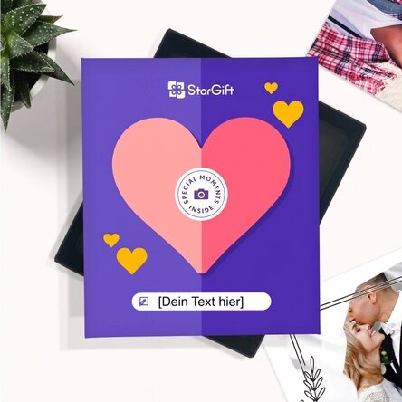 Die Erinnerungsbox – 32 Fotos mit Botschaft – Premium-Modell „Love“