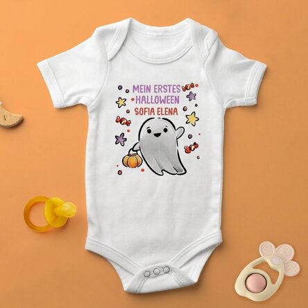 Personalisierter Baby-Body mit Namen – Erstes Halloween