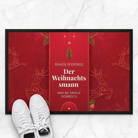 Individuell gestaltete Eingangsmatte mit Schriftzug – Luxury Reindeers