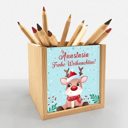 Personalisierter Stifthalter mit Text – Winter time