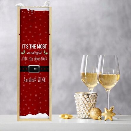 Personalised wine box with Christmas text - Most wonderful time