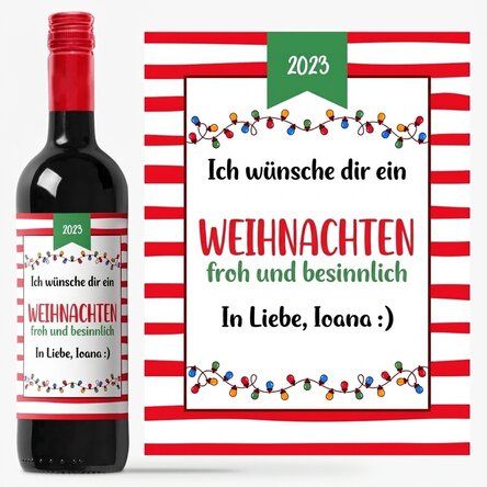 Wein mit persönlicher Botschaft – Weihnachtsstimmung
