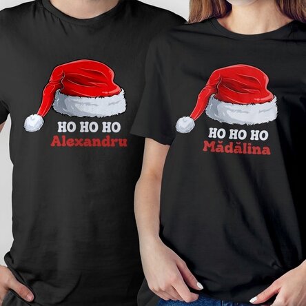 Personalisiertes Baumwoll-T-Shirt mit Aufdruck – Weihnachten