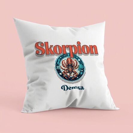 Personalisiertes Kissen mit Namen und Sternzeichen – Skorpion