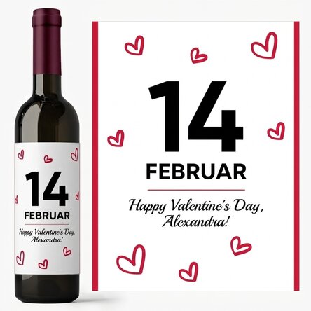Wein mit individueller Beschriftung – Hearts