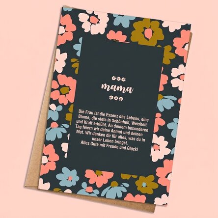 Personalisierte Karte mit Text – Cute Flowers