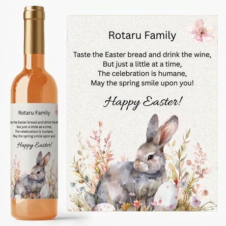 Personalisierter Wein mit Osterbotschaft – Cute Bunny