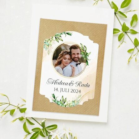 Individuell gestaltete Pflanztafel mit Foto und Text – Vielen Dank!