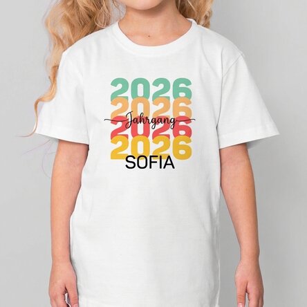 Personalisiertes Baumwoll-T-Shirt für Kinder mit Aufdruck – Schulabschluss