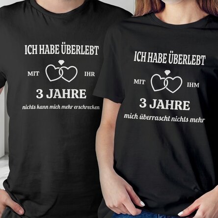 Personalisiertes Baumwoll-T-Shirt mit Aufdruck – I SURVIVED