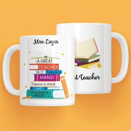 Personalisierte Tasse mit Botschaft – Bücher