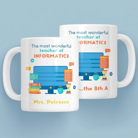 Personalisierte Tasse mit Botschaft – Informatiklehrerin