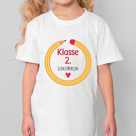 Personalisiertes Baumwoll-T-Shirt für Kinder für die Schule – Creion