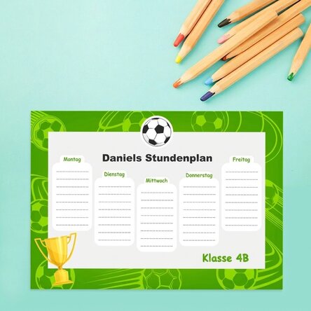 Individuell gestalteter Stundenplan mit Text – Trophäe