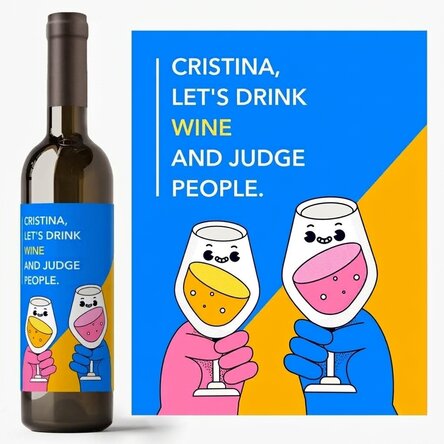 Personalised wine with text - wine