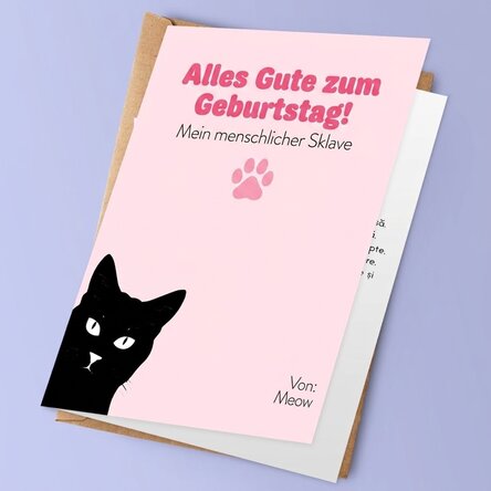 Personalisierte Grußkarte mit Text – Brief von Meow