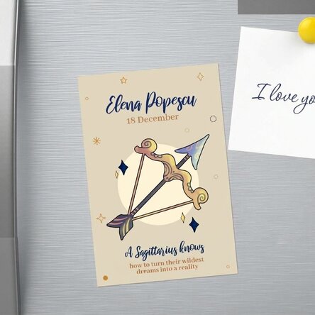 10x15 cm magnet personalised with text - Sagittarius zodiac sign
