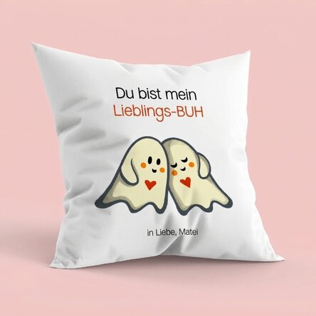 Personalisiertes Kissen mit Schriftzug – Boo