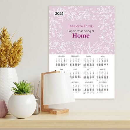 Personalised calendar poster with message