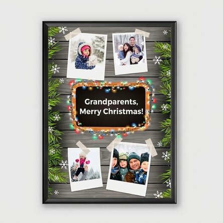 Individuell gestaltetes Bild mit 4 Fotos und Text – Weihnachtsmotiv