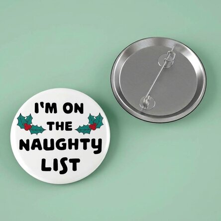 Personalised badge with text - Naughty List