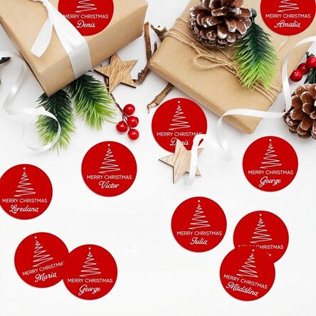 Set mit 12 individuell gestalteten Aufklebern (selbstklebende Etiketten) mit Botschaft – Weihnachten