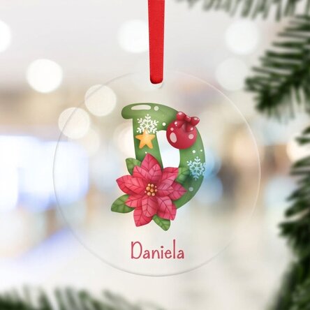 Individuell gestaltete runde Anhänger mit Namen – Weihnachten