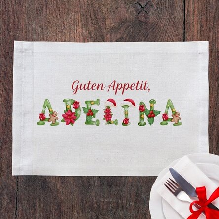 Personalisierter Tellerhalter mit Weihnachtsnamen