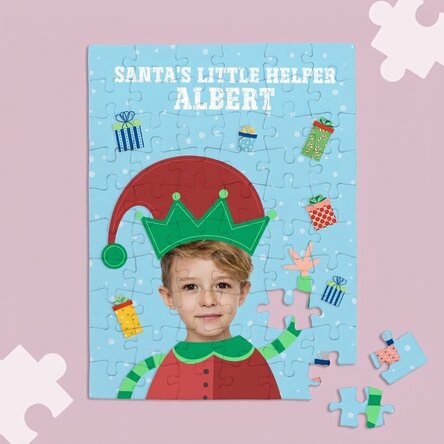Individuell gestaltetes Puzzle mit Foto und Text – Santa's helper