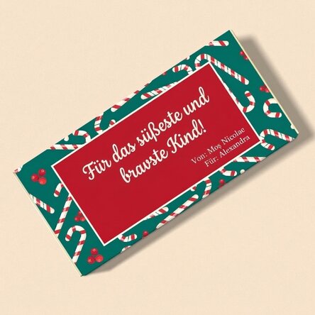 Personalisierte Schokolade mit einer Botschaft – vom Nikolaus