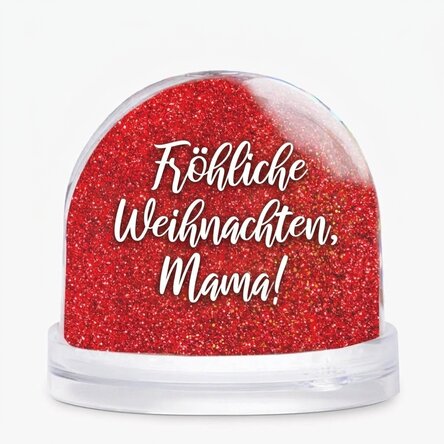 Personalisierte Schreibtischkugel mit Botschaft und Foto – Frohe Weihnachten!
