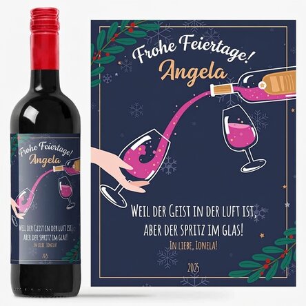Wein mit persönlicher Botschaft – Weihnachtsstimmung