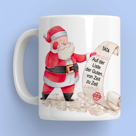 Personalisierte Tasse mit Botschaft und Foto – Wunschliste