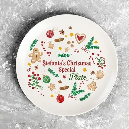 Personalisierter Teller mit Schriftzug – Frohe Weihnachten