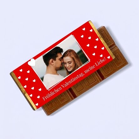 Personalisierte Mini-Schokoladentafel mit Foto und Botschaft – Love
