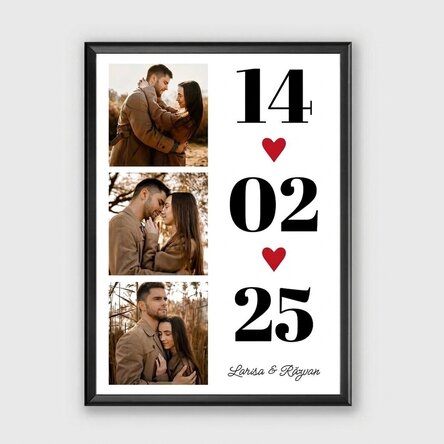 Individuell gestaltetes Bild mit 3 Fotos und einer Botschaft – Love