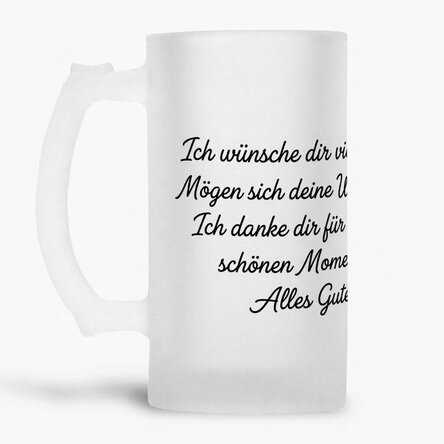 Personalisierter Bierkrug mit Aufschrift – Herzlichen Glückwunsch zum Geburtstag!