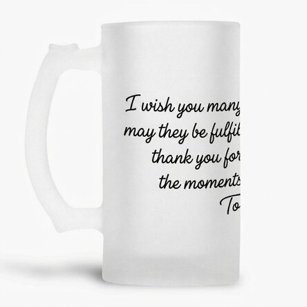 Personalised beer mug with text - Happy Birthday!