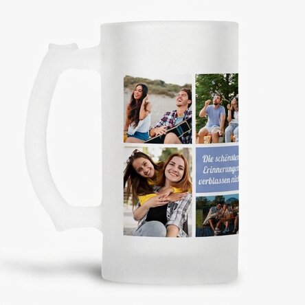 Personalisierter Bierkrug mit 7 Fotos und einer Botschaft