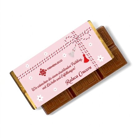 Personalisierte Mini-Schokoladentafel mit Logo und Botschaft – 1. März