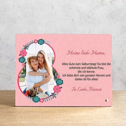 Personalisierter Fotorahmen für den Schreibtisch mit Foto und Botschaft – 8. März