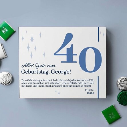 Personalisierte Pralinenschachtel mit Botschaft – Happy Birthday!